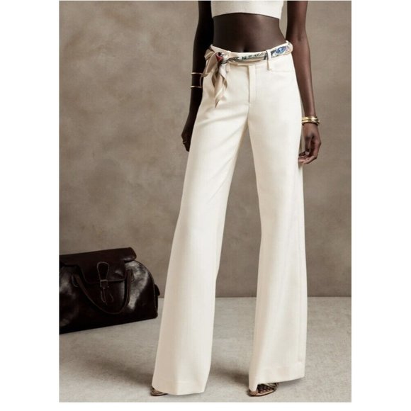 Banana Republic Lido Wide Leg Wool Pant | Transition Cream White #746688 - Picture 1 of 7